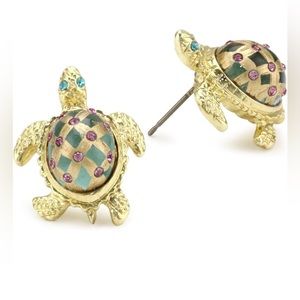 New BETSEY JOHNSON lucky turtle stud earrings